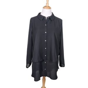 NWT Lane Bryant Black Button-Up Blouse